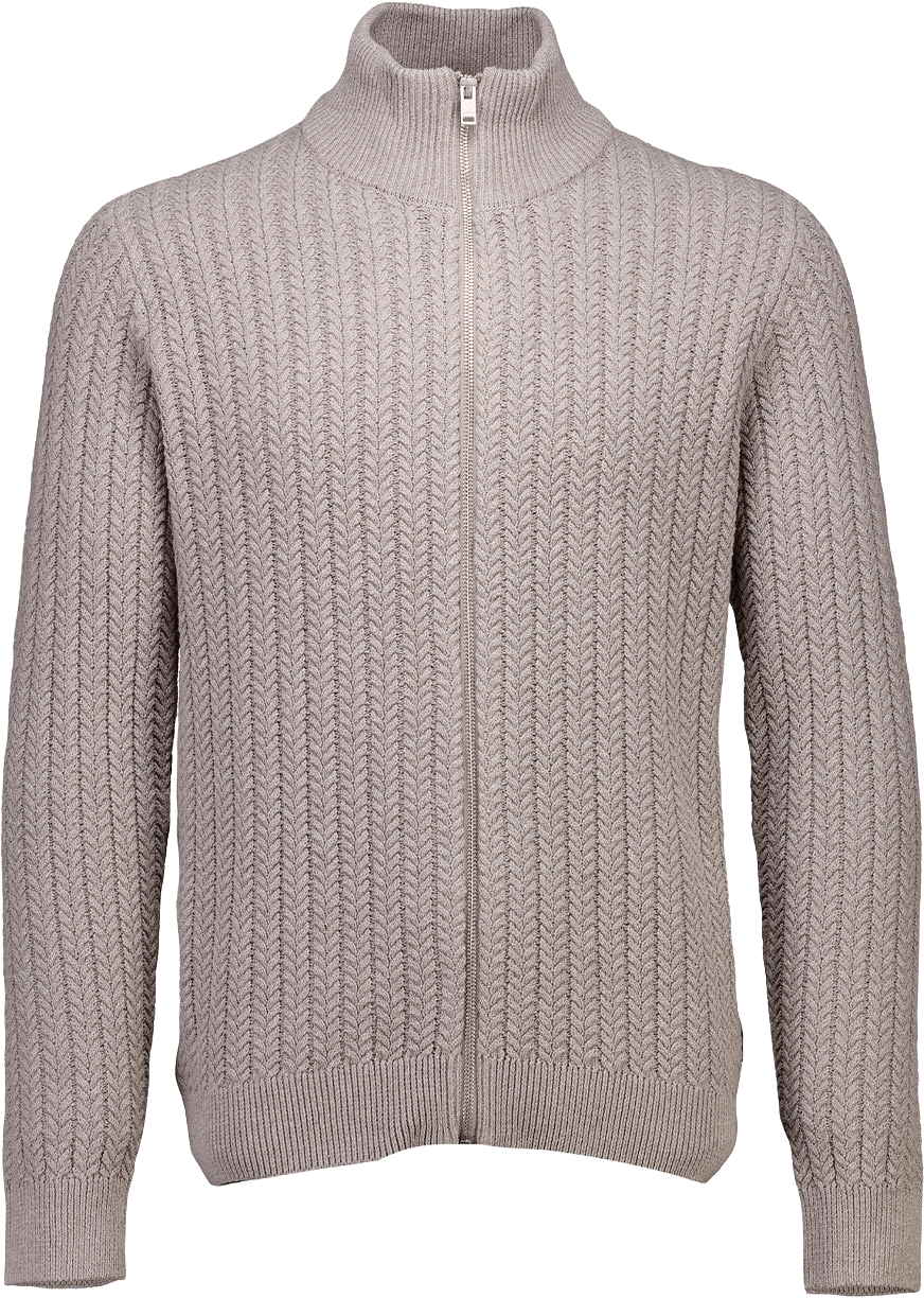 Lindbergh Recycle cabel knit zip cardigan Knit, från Lindbergh, i färgen Dk Sand.