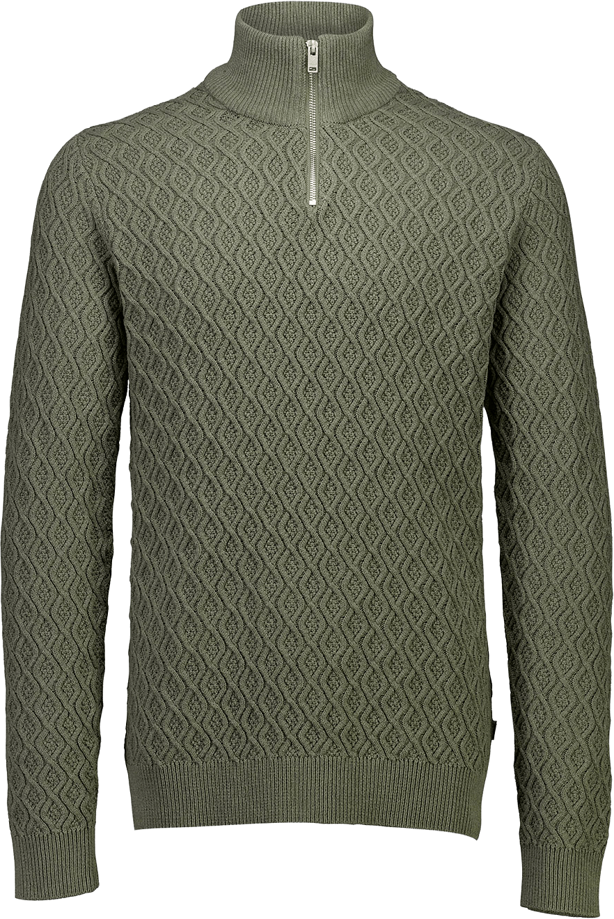 Lindbergh Recycle structure half zip Knit, från Lindbergh, i färgen Army.