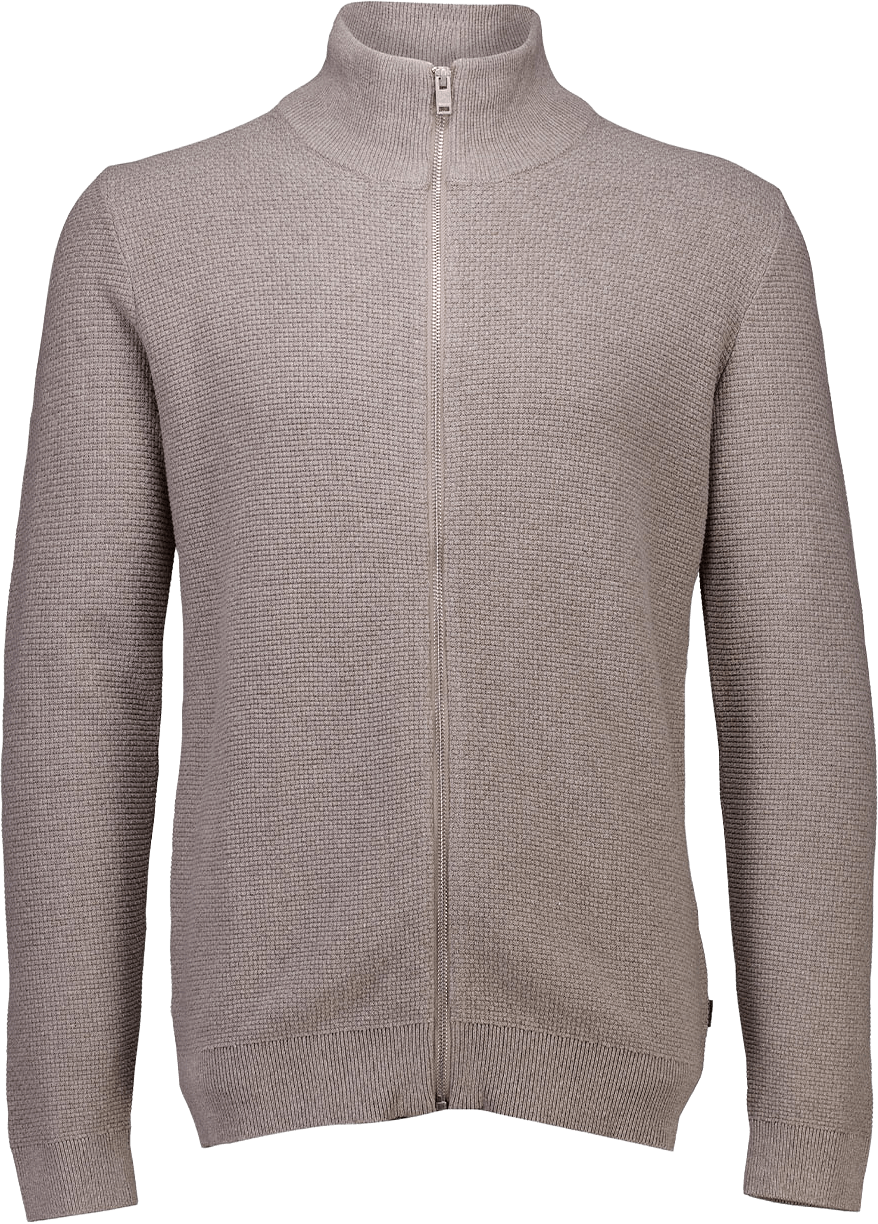 Lindbergh Recycle structure knit zip cardigan Knit, från Lindbergh, i färgen Dk Sand.