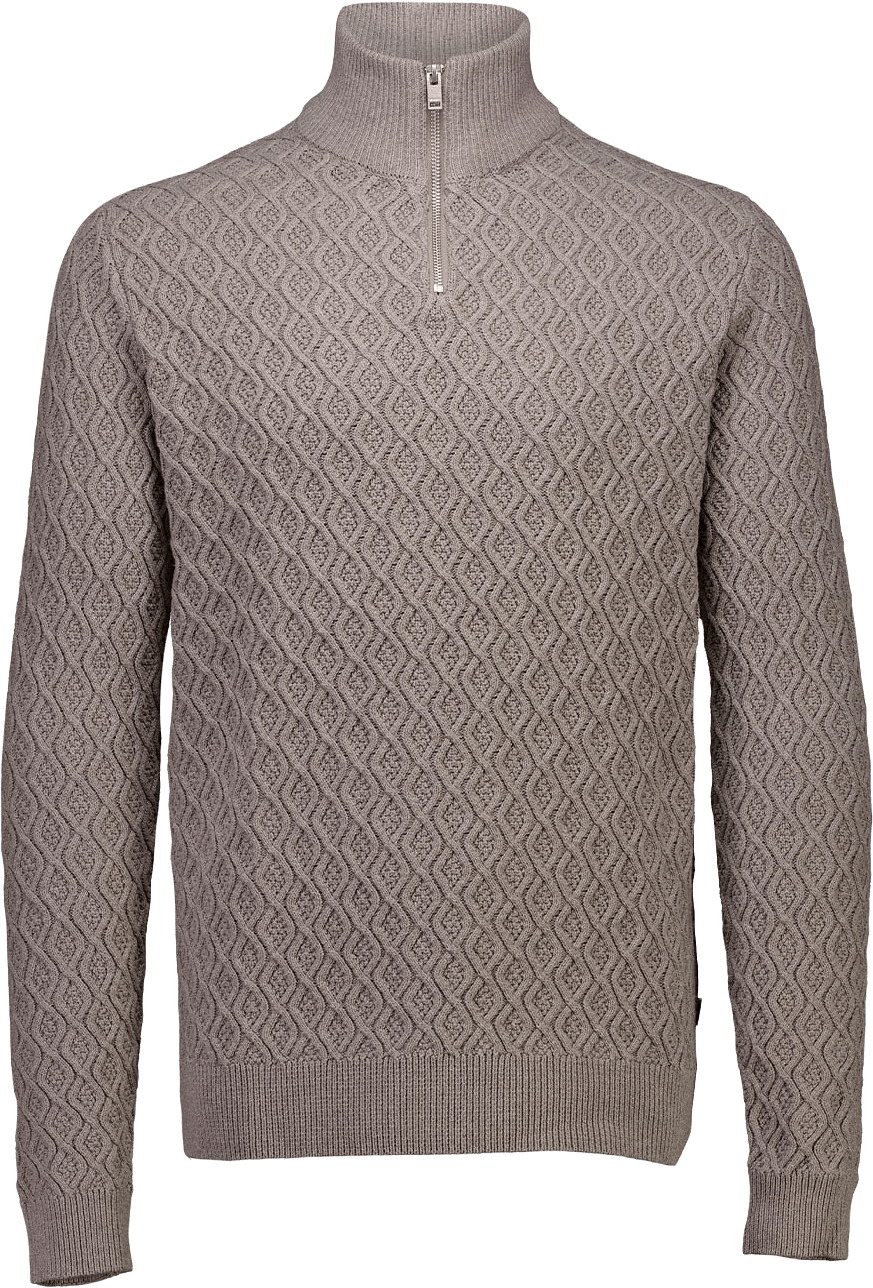 Lindbergh Recycle structure half zip Knit, från Lindbergh, i färgen Dk Sand.