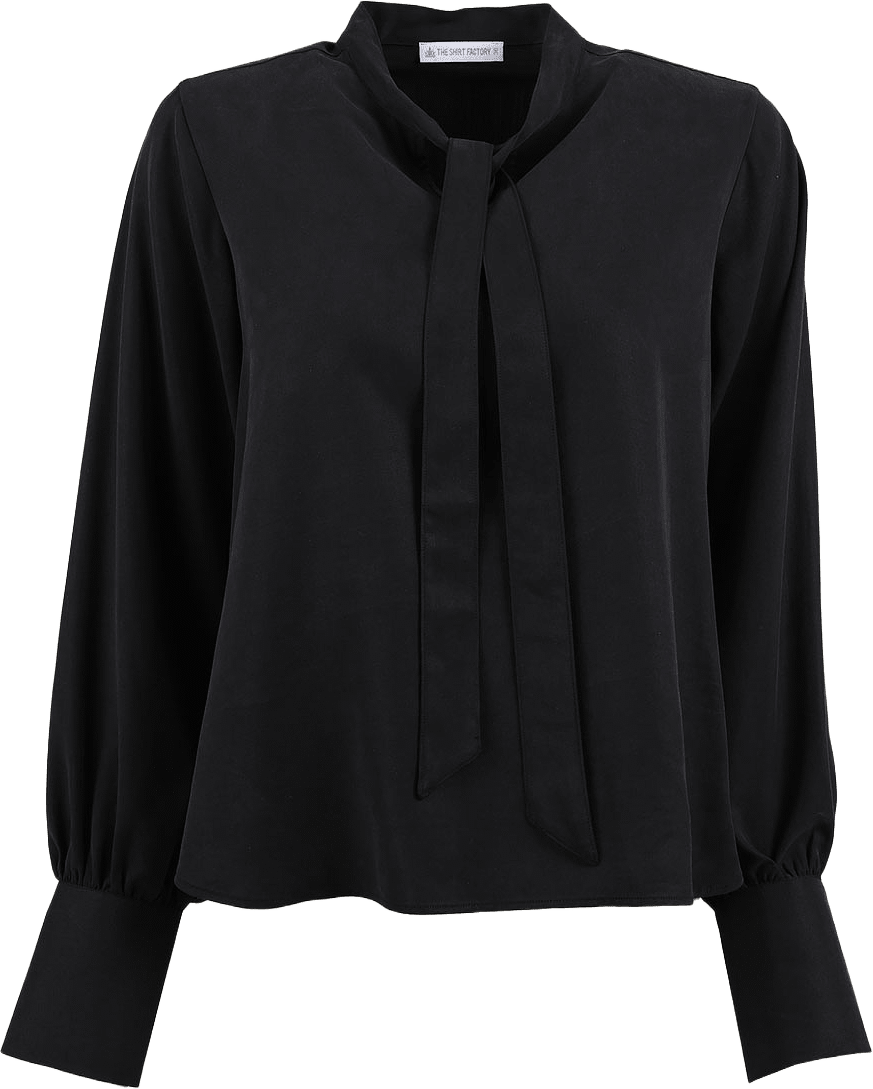 Knytblus Jane Soft Tencel, från The Shirt Factory, i färgen Black.