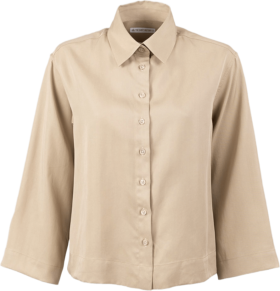 Blus Melina Soft Tencel, från The Shirt Factory, i färgen Taupe.