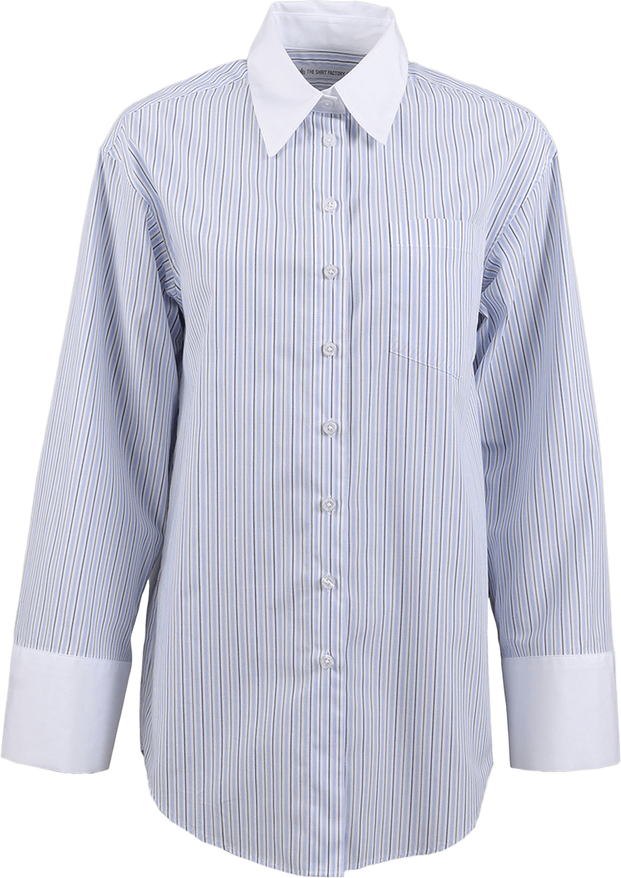 Randig Skjorta Caroline Nordic Stripe, från The Shirt Factory, i färgen Lt.blue.