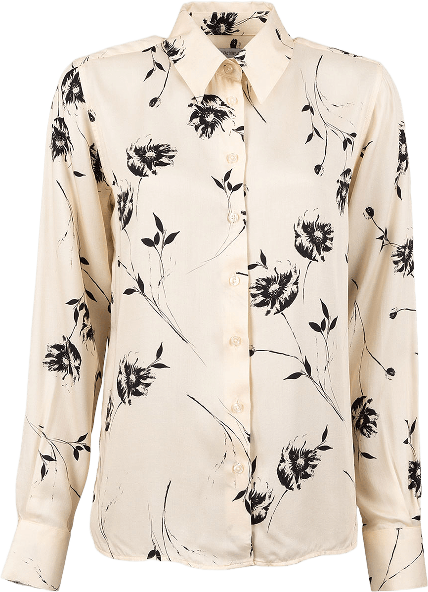 Blus Victoria Ivory Bloom, från The Shirt Factory, i färgen Ivory.