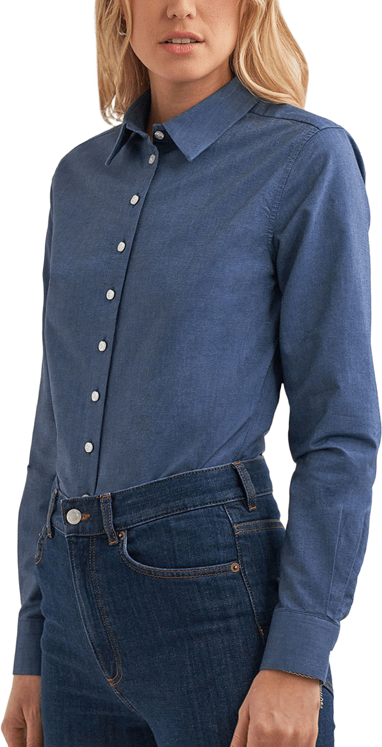 Skjorta Tilde Boston Oxford, från The Shirt Factory, i färgen M.blue.