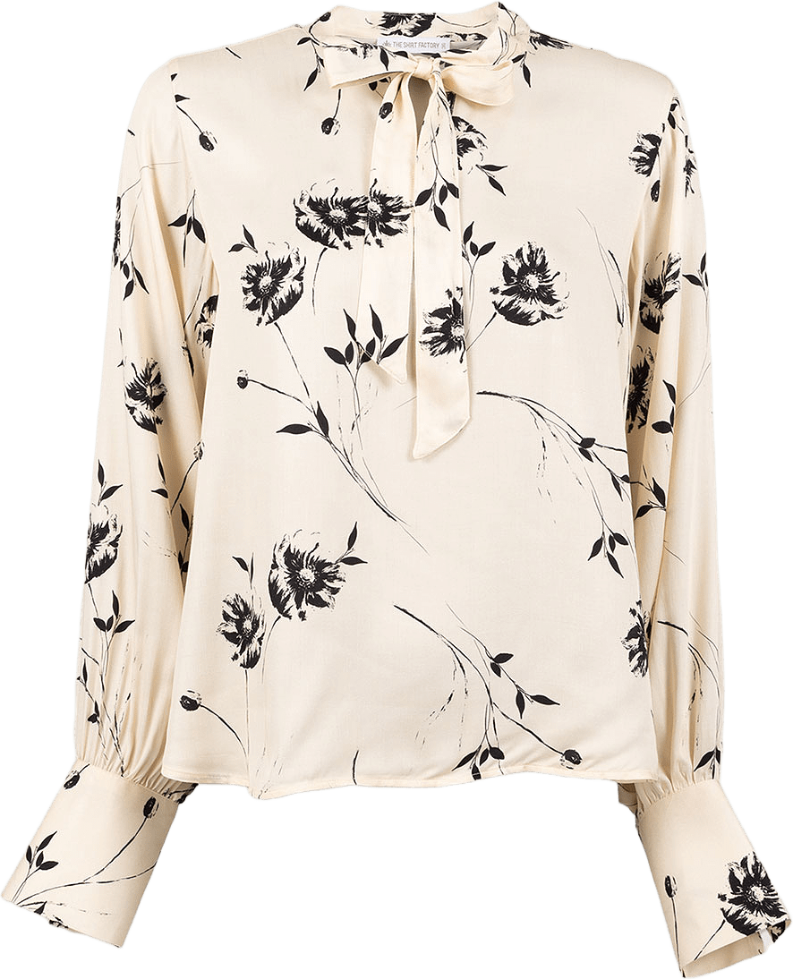 Blus Jane Ivory Bloom, från The Shirt Factory, i färgen Ivory.