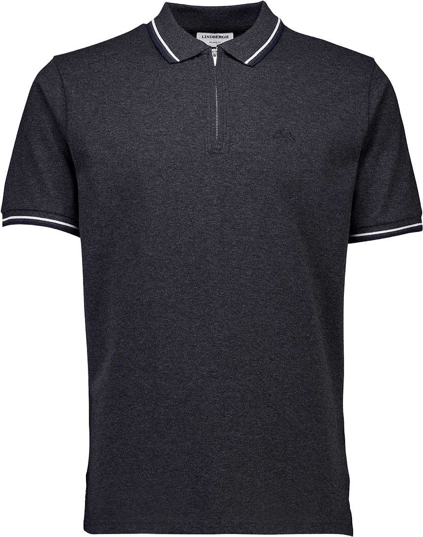 Polo Shirt With Zip, från Lindbergh, i färgen Charcoal.