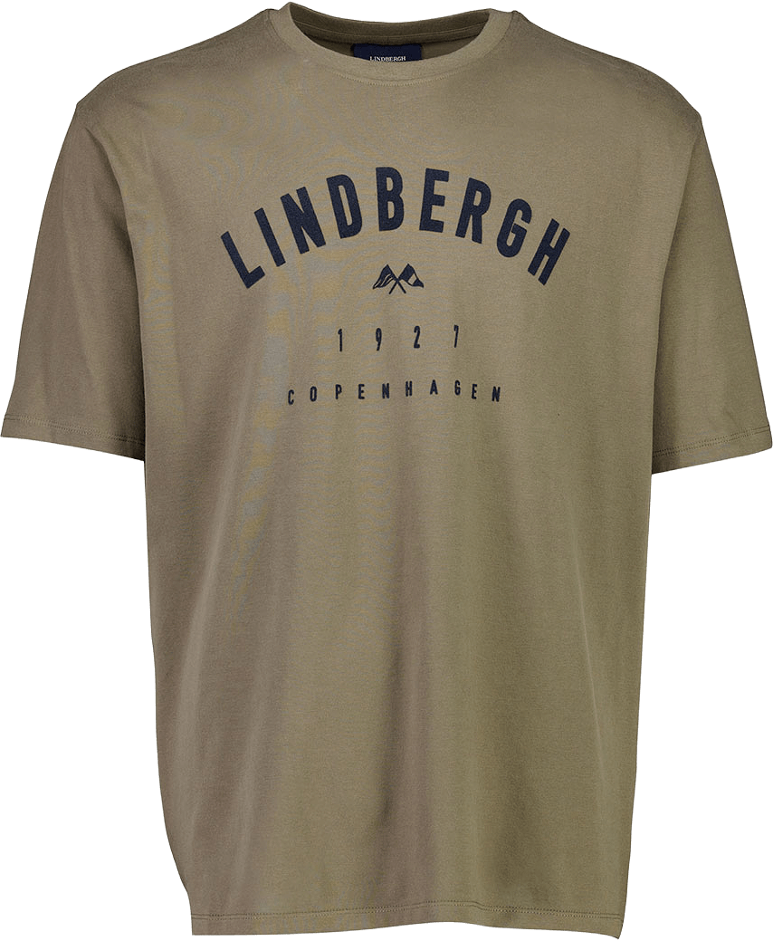 Logo Tee S/S, från Lindbergh, i färgen Dk Dusty Brown.