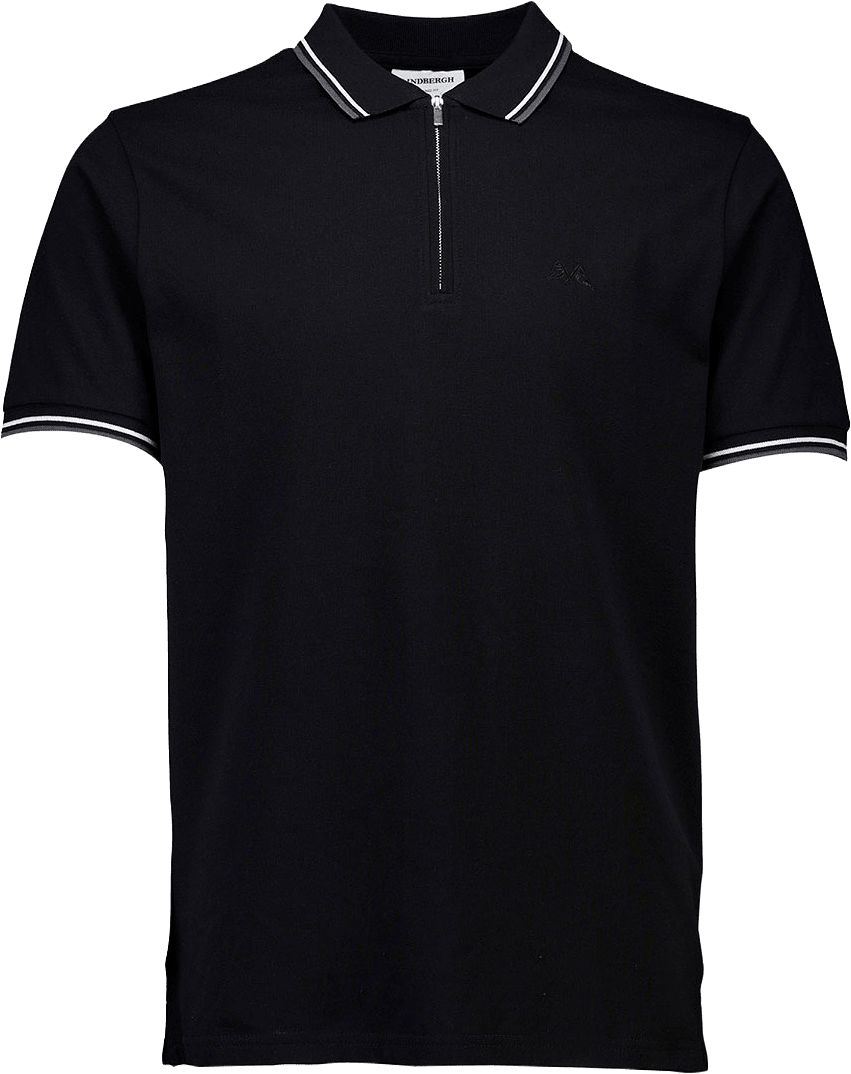 Polo Shirt With Zip, från Lindbergh, i färgen Black.