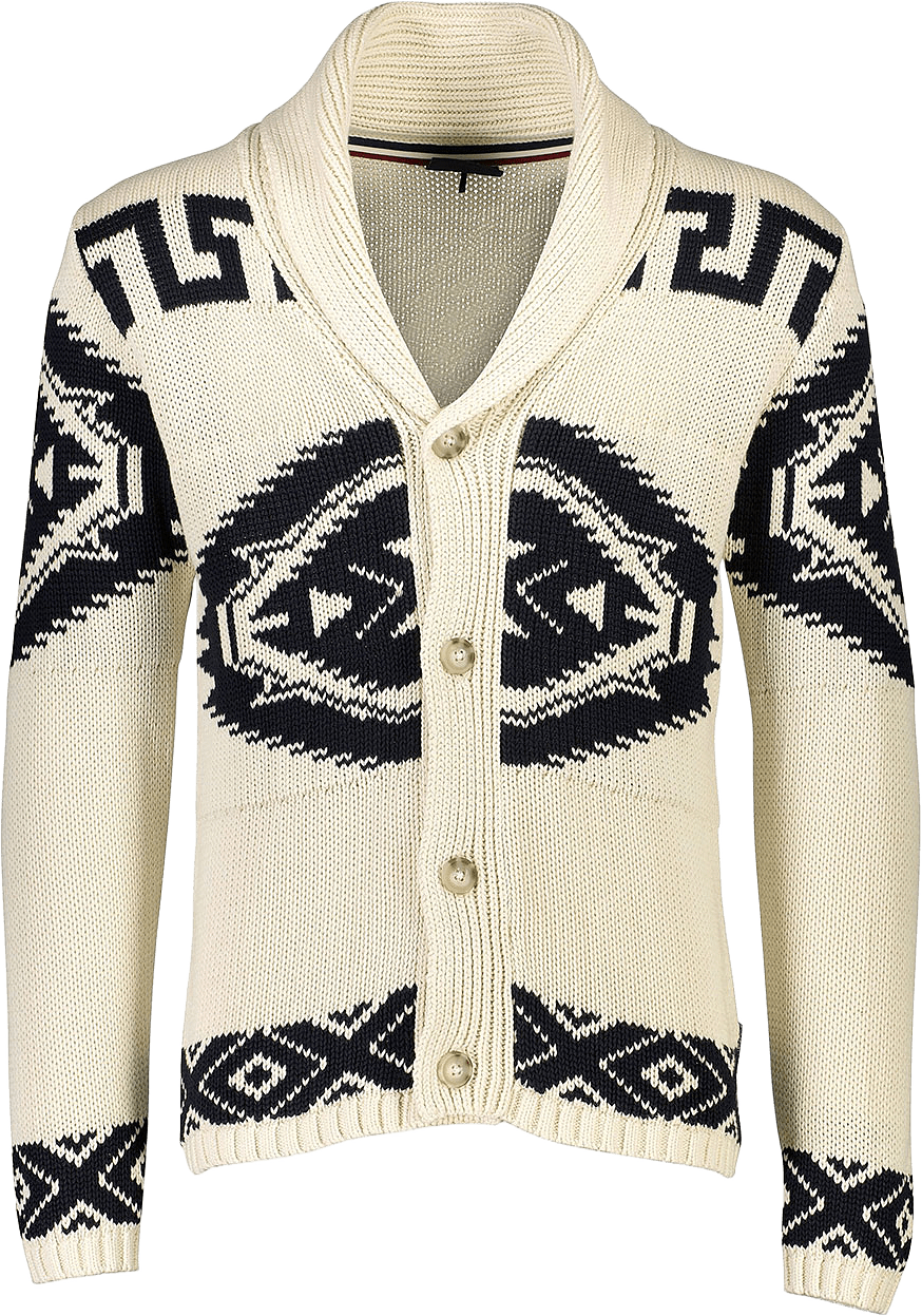 Lindbergh Shawl collar intarsia cardigan Knit, från Lindbergh, i färgen Cream White.