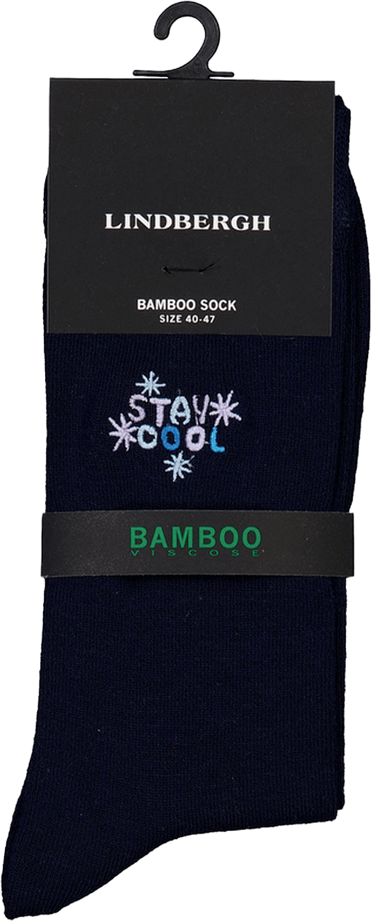 Embroidery Bamboo Socks, från Lindbergh, i färgen Navy.