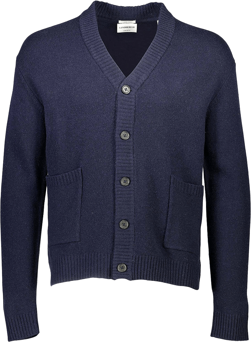 Lindbergh Lambswool button cardigan Knit, från Lindbergh, i färgen Navy.