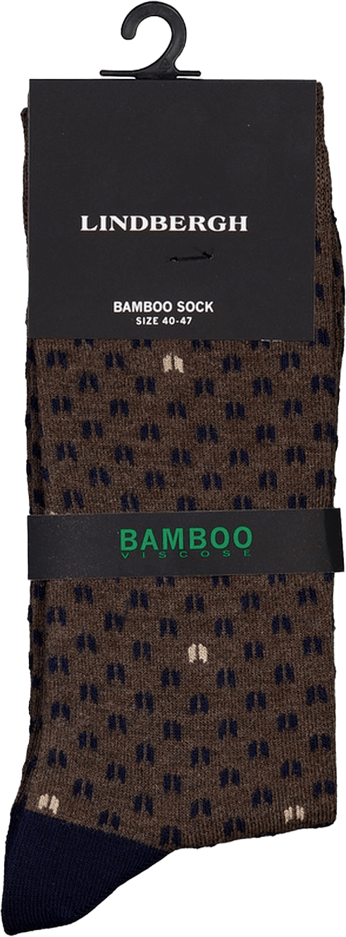 Pattern Bamboo Sock, från Lindbergh, i färgen Dk Sand Mel.