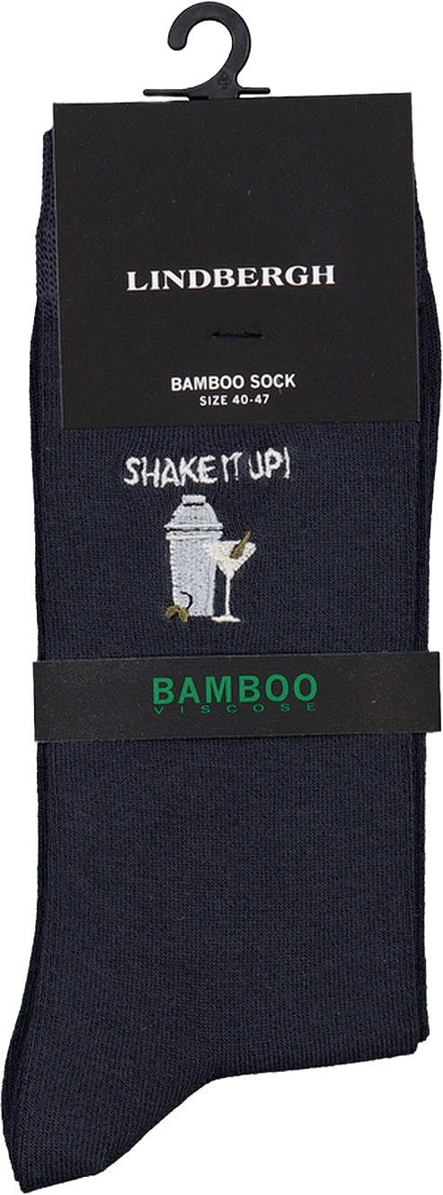 Embroidery Bamboo Socks, från Lindbergh, i färgen Dk Grey.