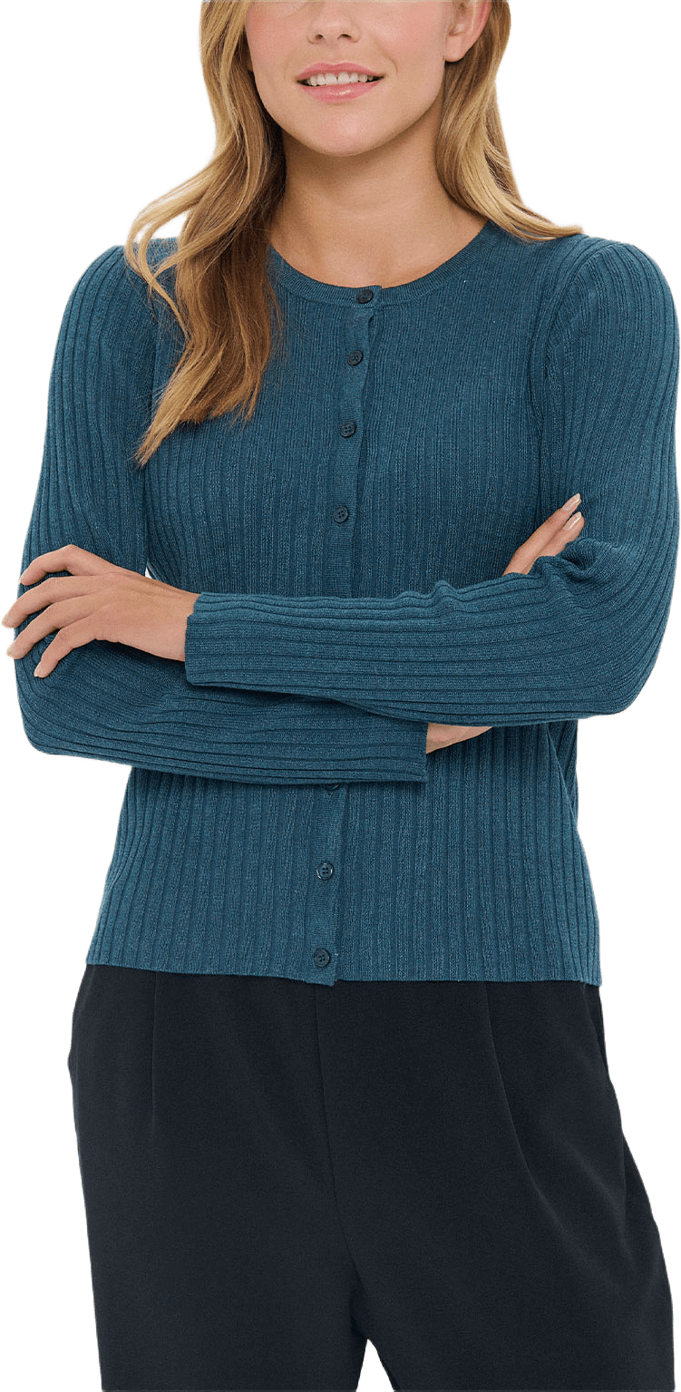 Mila SZ R-N Rib Cardigan, från Saint Tropez, i färgen Stargazer Melange.