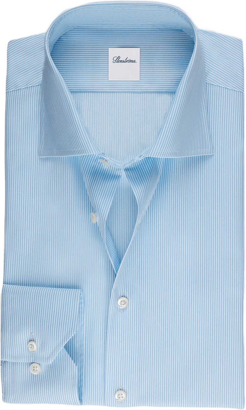 Smalrandig Twillskjorta, från Stenströms, i färgen Light Blue Stripe.