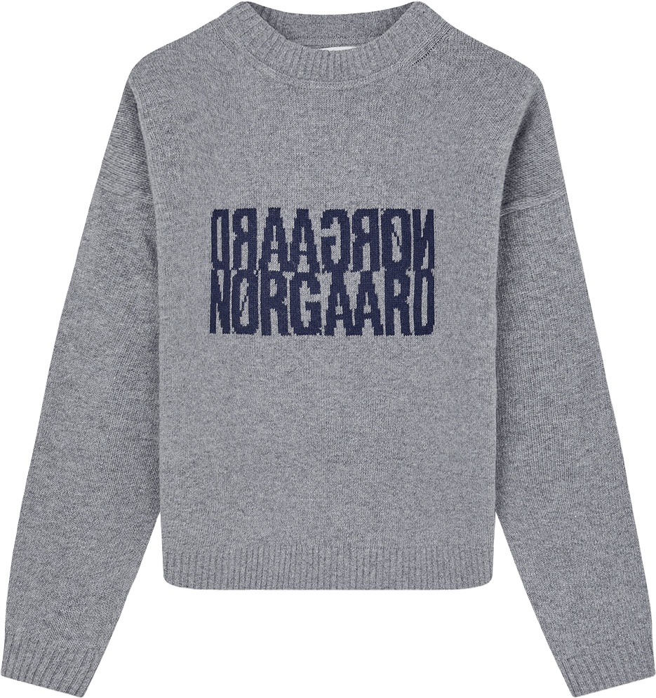 Yota Knit Tilona Sweater, från Mads Nørgaard, i färgen Mid Grey Melange/Parisian Nigh.