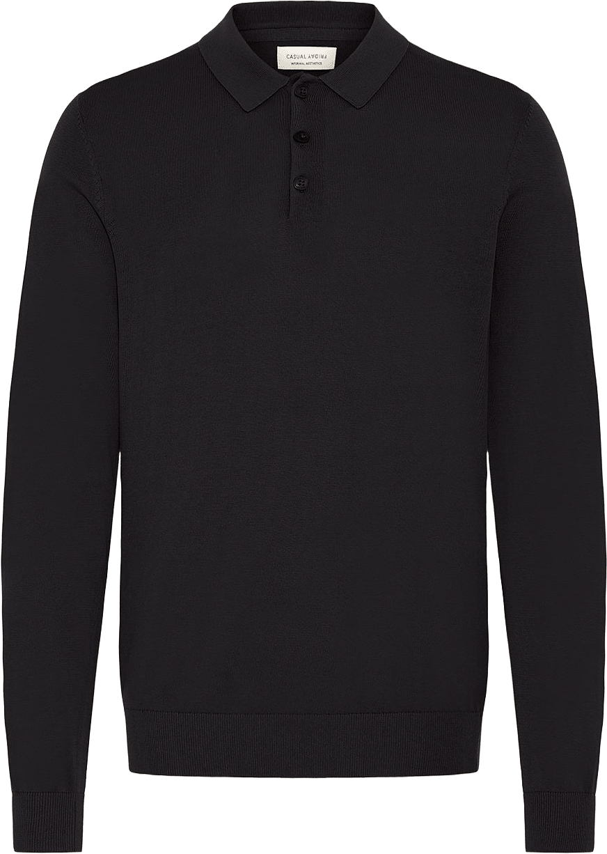 Cfosvald Knitted Polo Pullover, från Casual Friday, i färgen Black Beauty.