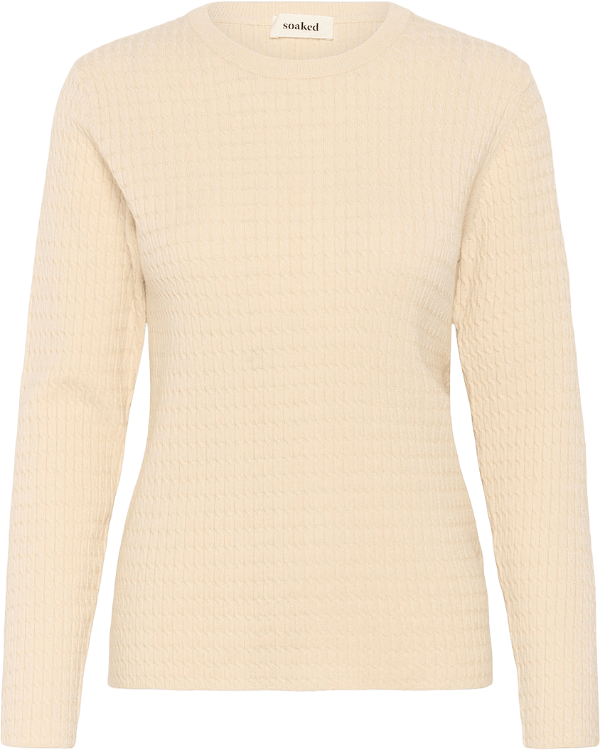 SLSpina Cable Pullover, från Soaked In Luxury, i färgen Sandshell.