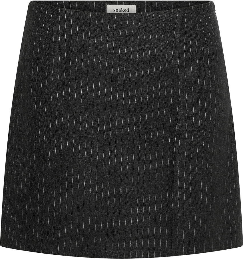 SLMalodi Mini Skirt, från Soaked In Luxury, i färgen Grey Melange Pinstripe.