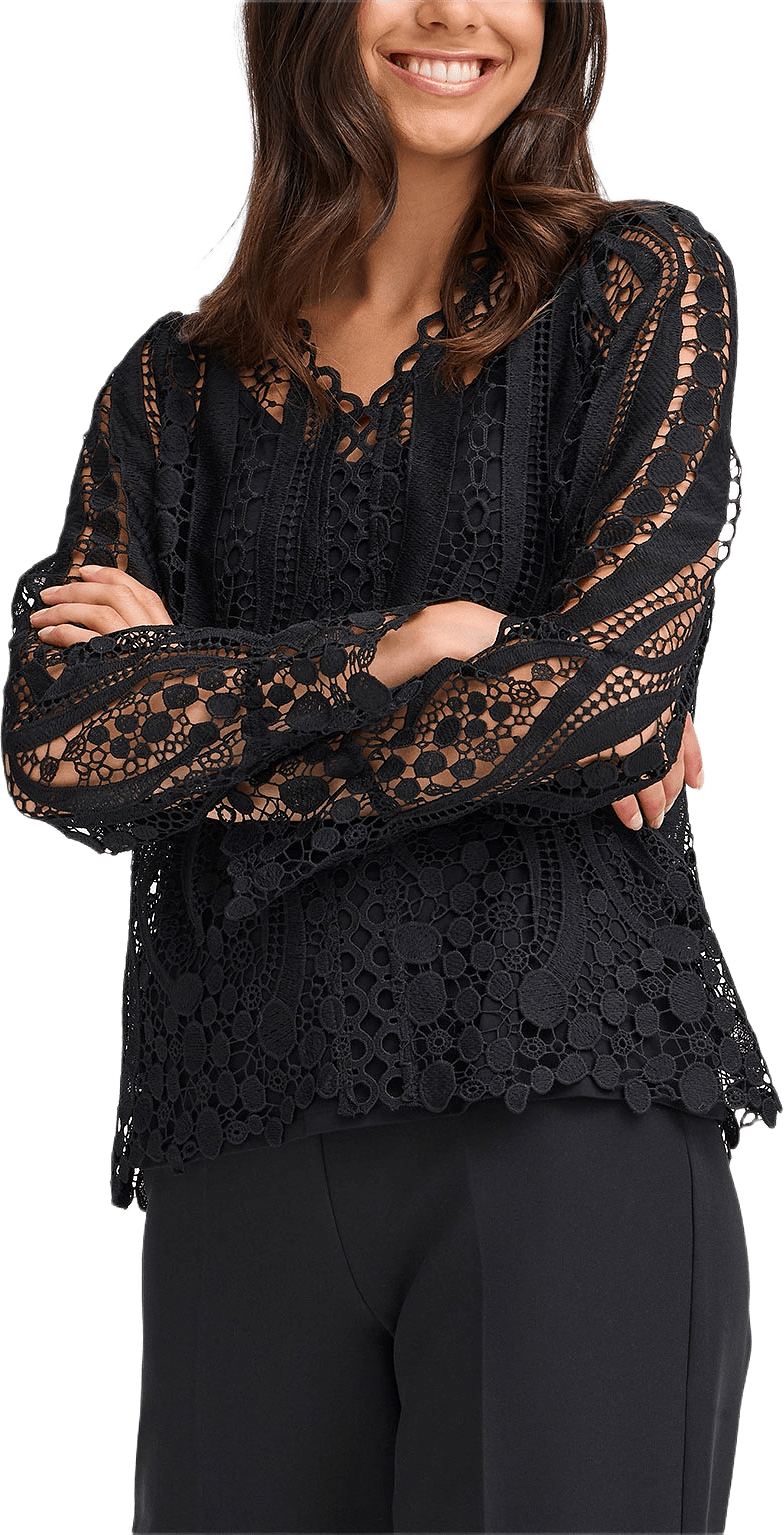 FRBELLE Blouse, från Fransa, i färgen Meteorite.