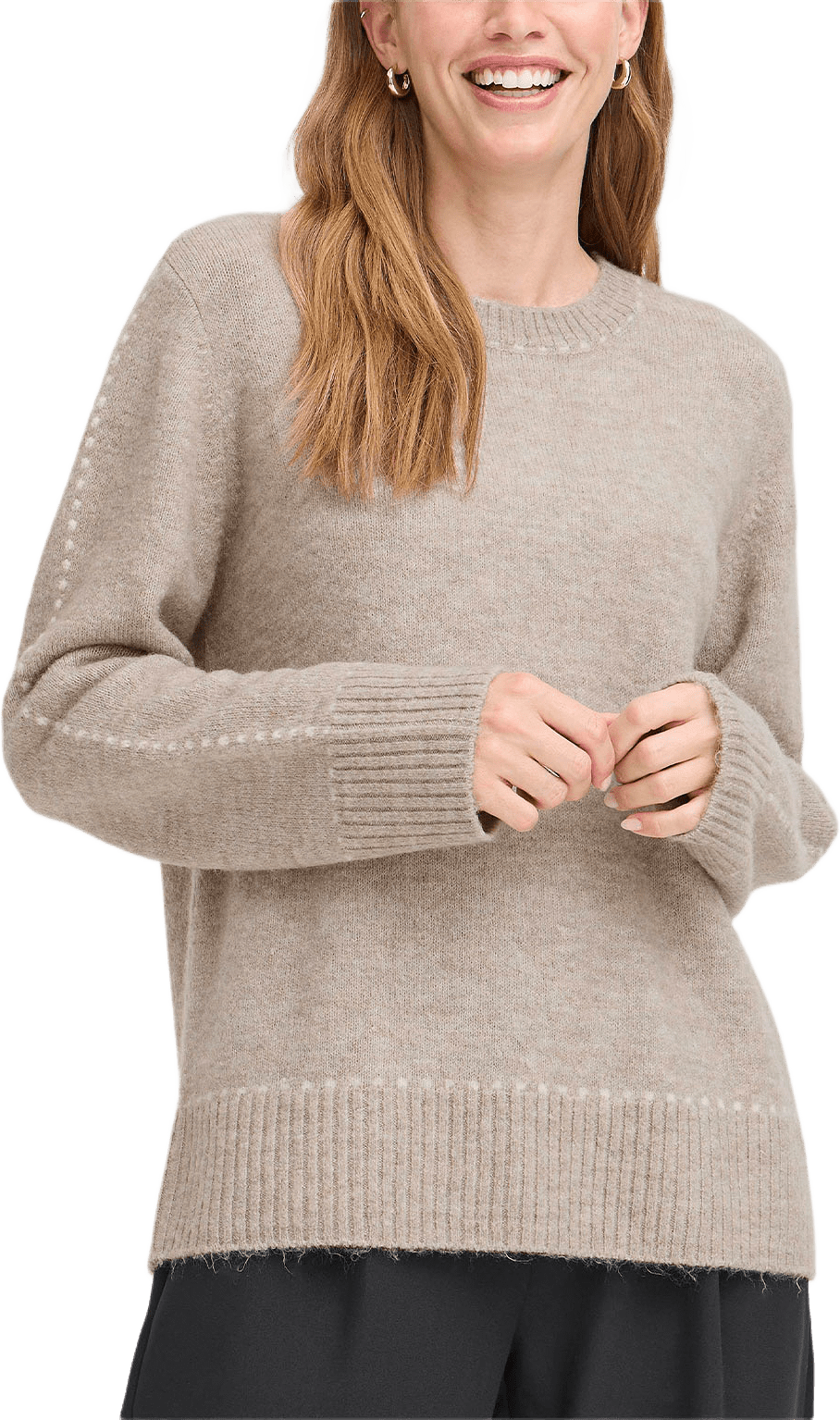 FRELISE Pullover, från Fransa, i färgen Moon Rock Mel. Stripe.