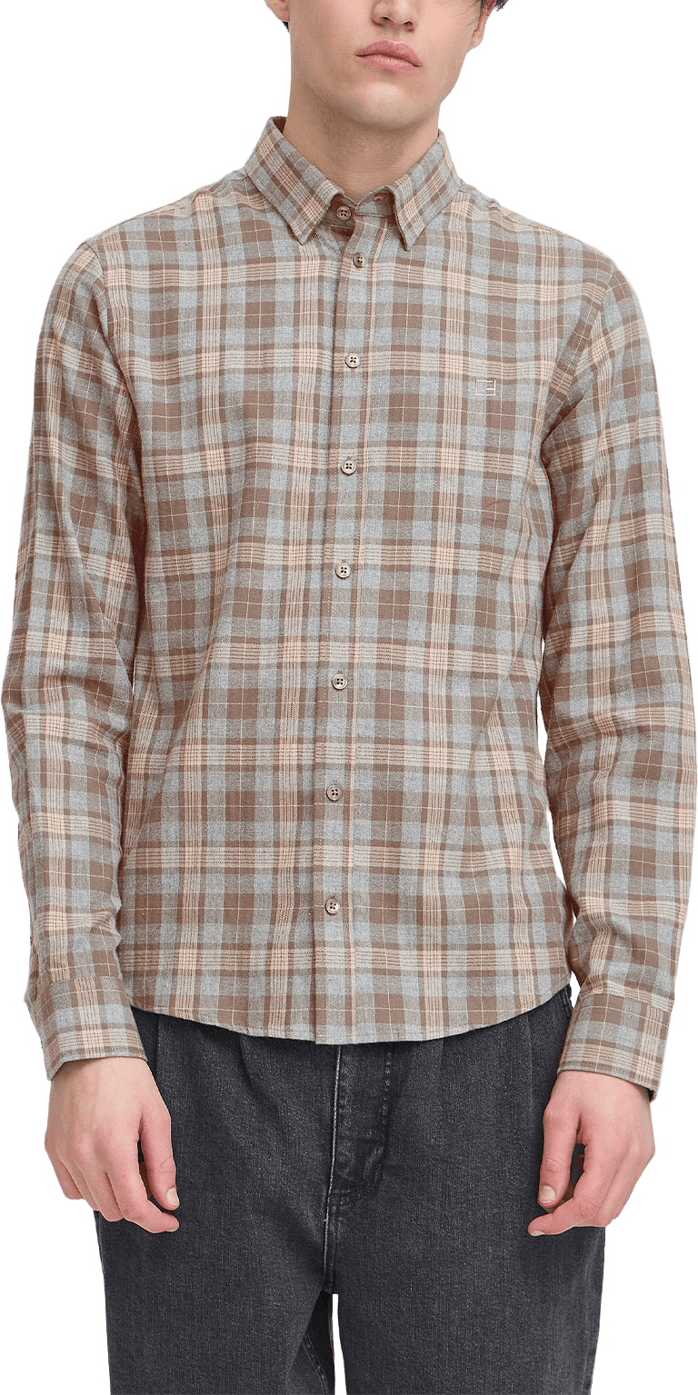 Cfantons Checked Brushed Shirt, från Casual Friday, i färgen Black Olive Melange.