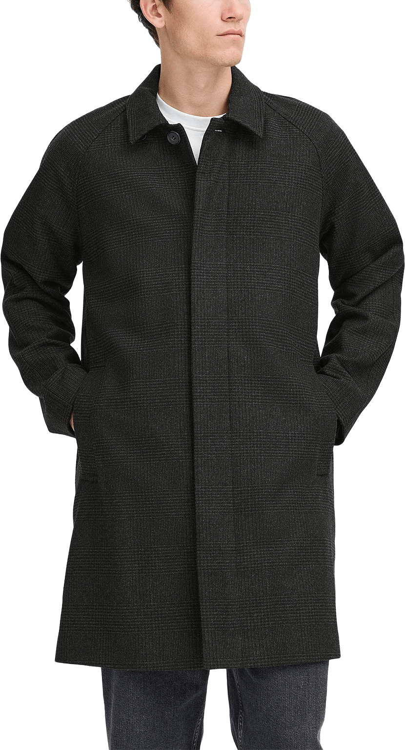 Cfmats Relaxed Checked Coat, från Casual Friday, i färgen Dark Grey Melange.