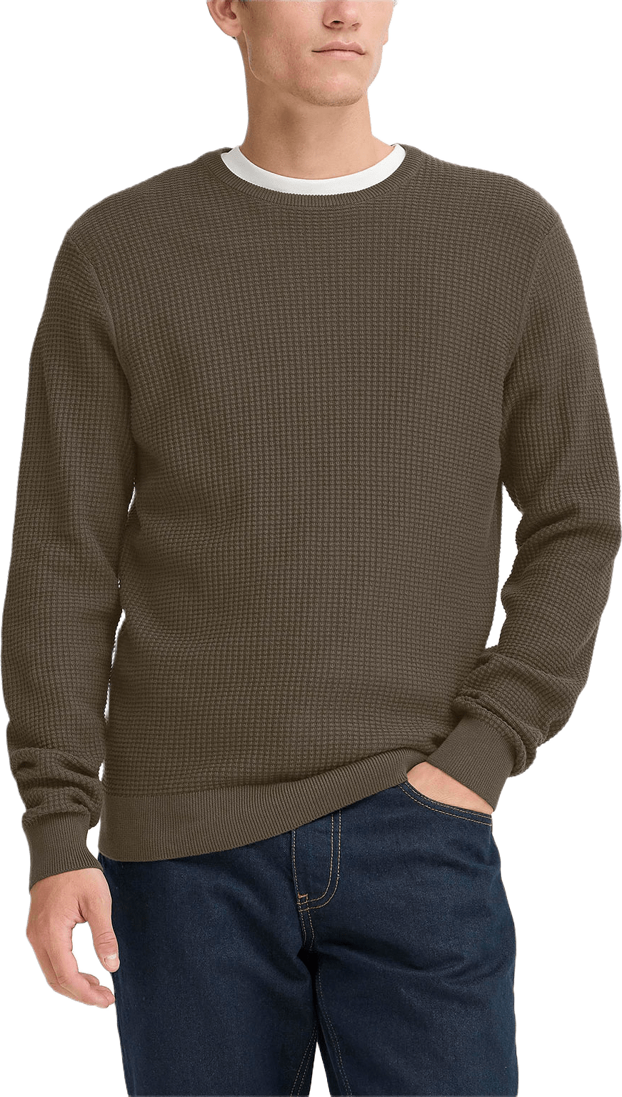 Cfbenson Crew Neck Knit Pullover, från Casual Friday, i färgen Black Olive.