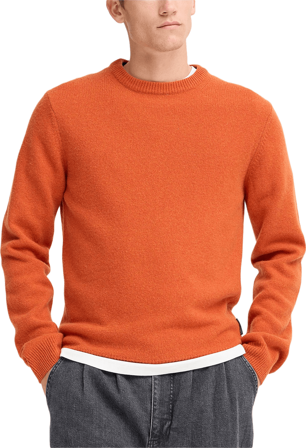 Cfkarl Lambswool Crew Neck Pullover, från Casual Friday, i färgen Burnt Ochre.