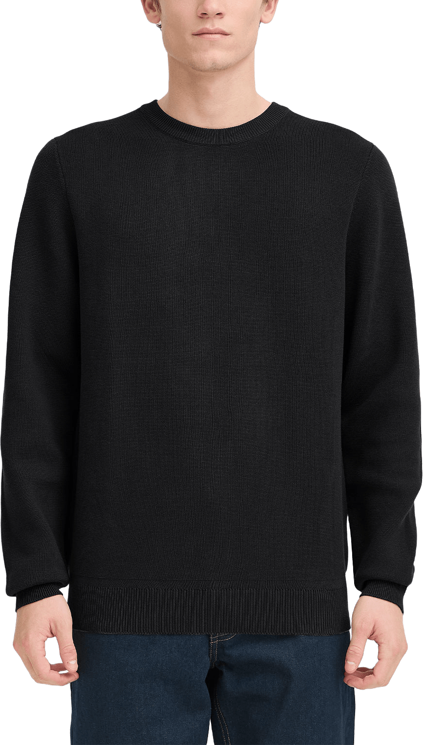 THEO 0231 Milano Crew Knit, från Casual Friday, i färgen Black Beauty.