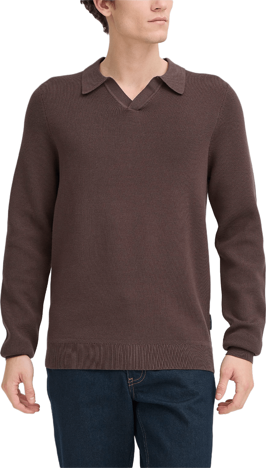 Cfdahl Milano Polo Knit sweater, från Casual Friday, i färgen Demitasse.