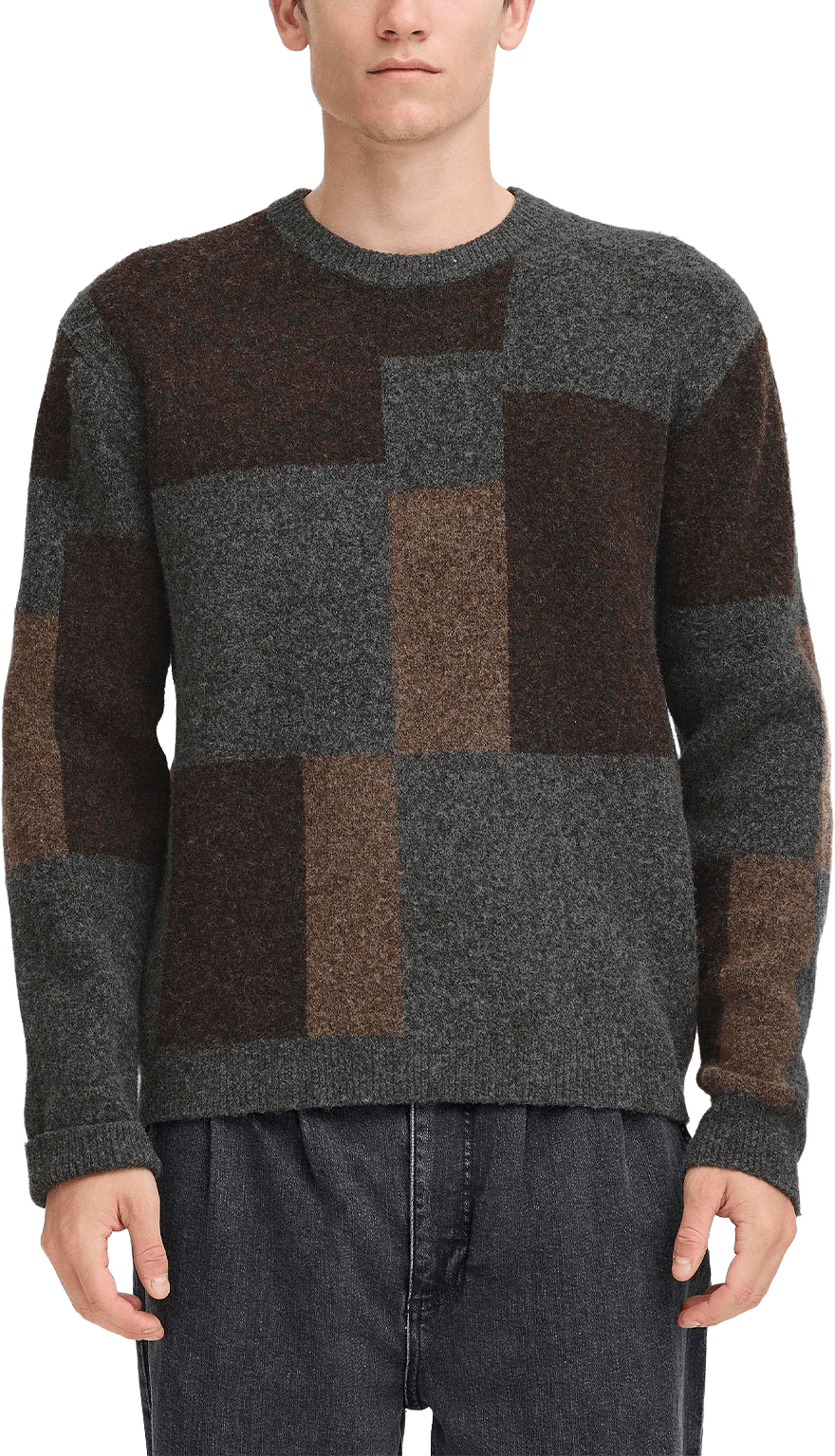 Cfwiren Geometric Knit sweater, från Casual Friday, i färgen Demitasse.