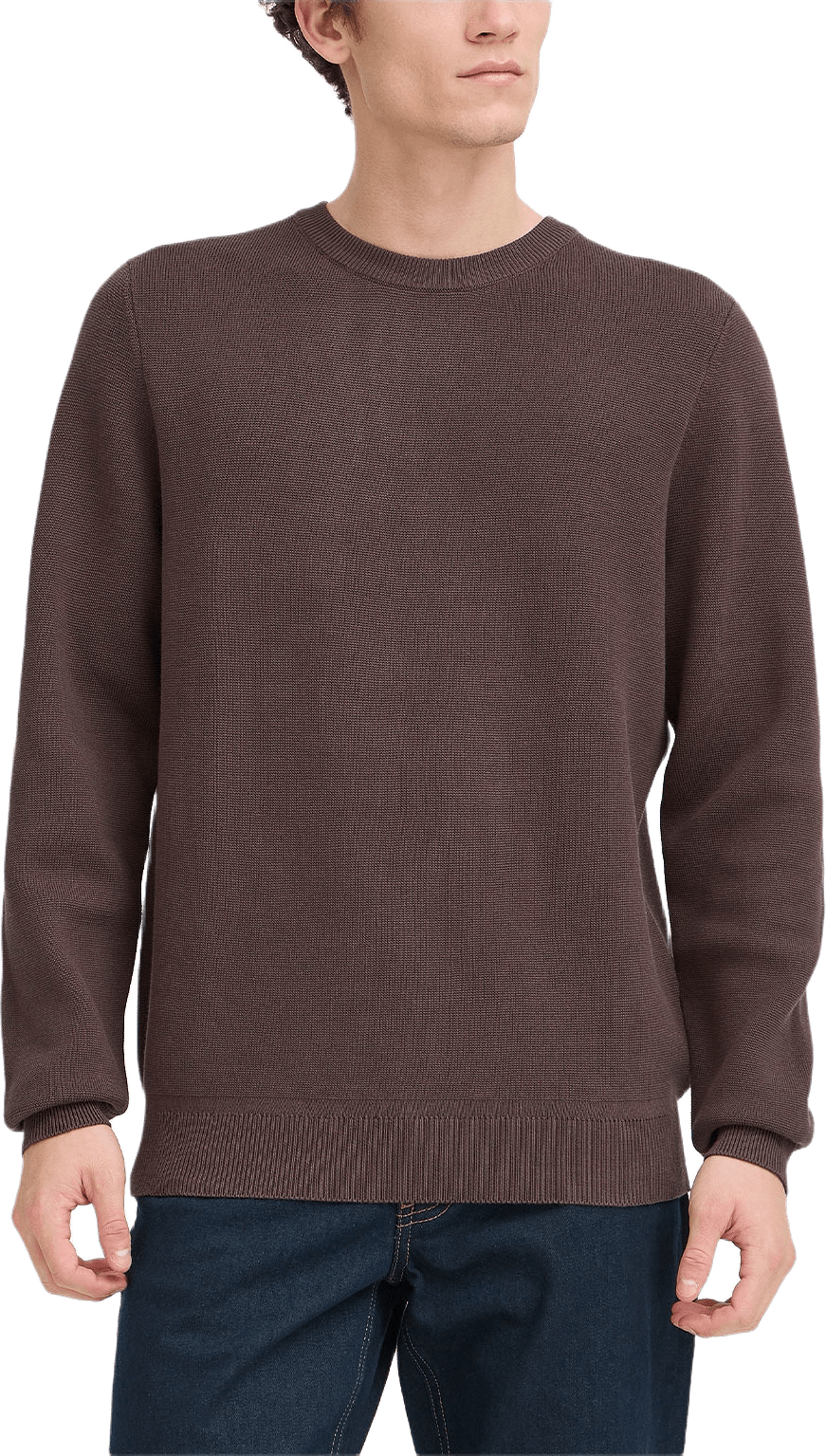 Cftheo Milano Crew Knit sweater, från Casual Friday, i färgen Demitasse.