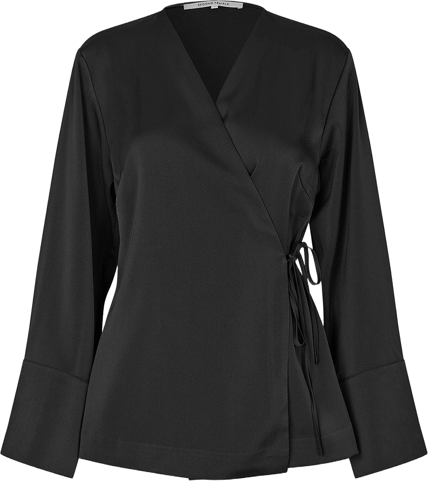 Glari Wrap Shirt, från Second Female, i färgen Black Sand.