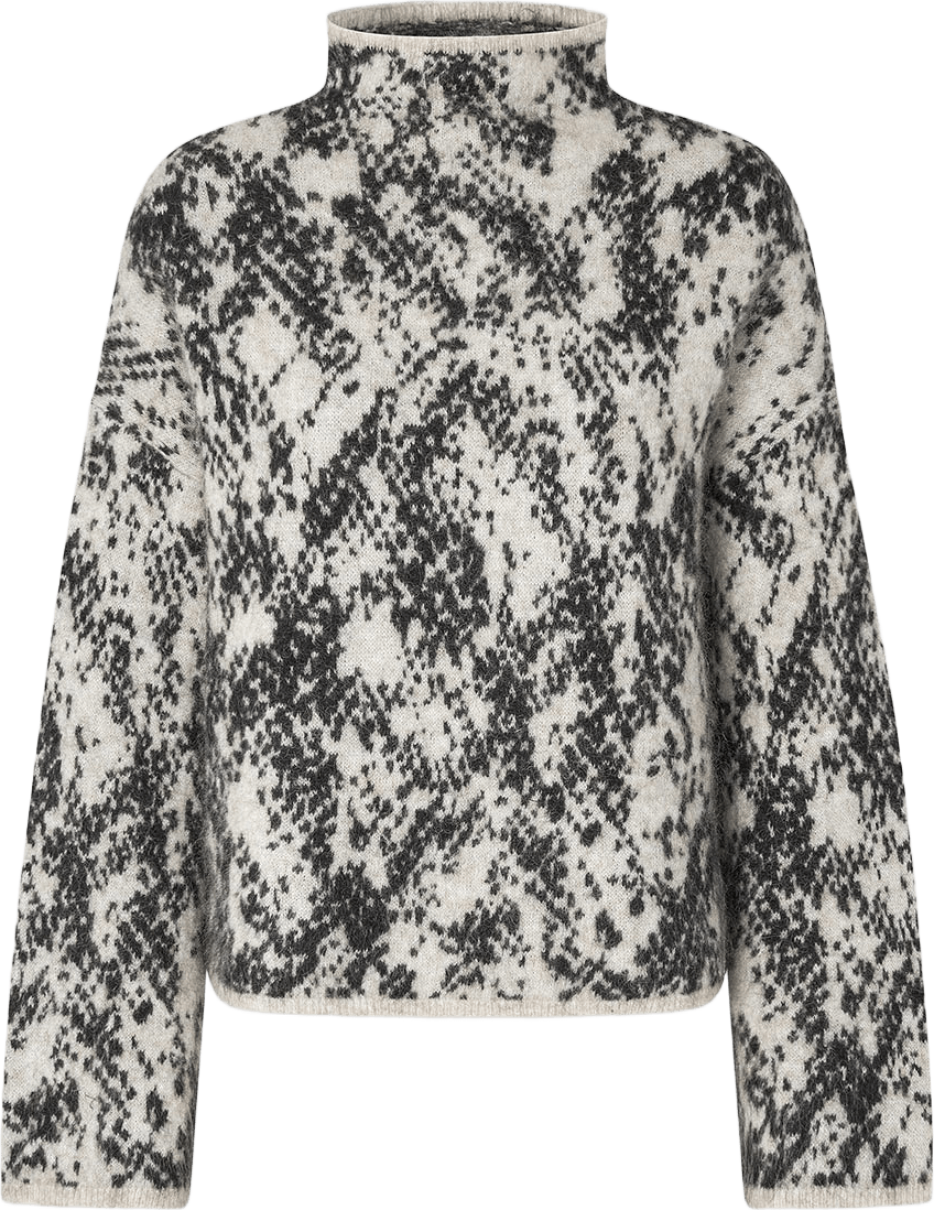 Sway Knit T-Neck, från Second Female, i färgen Brazilian Sand.