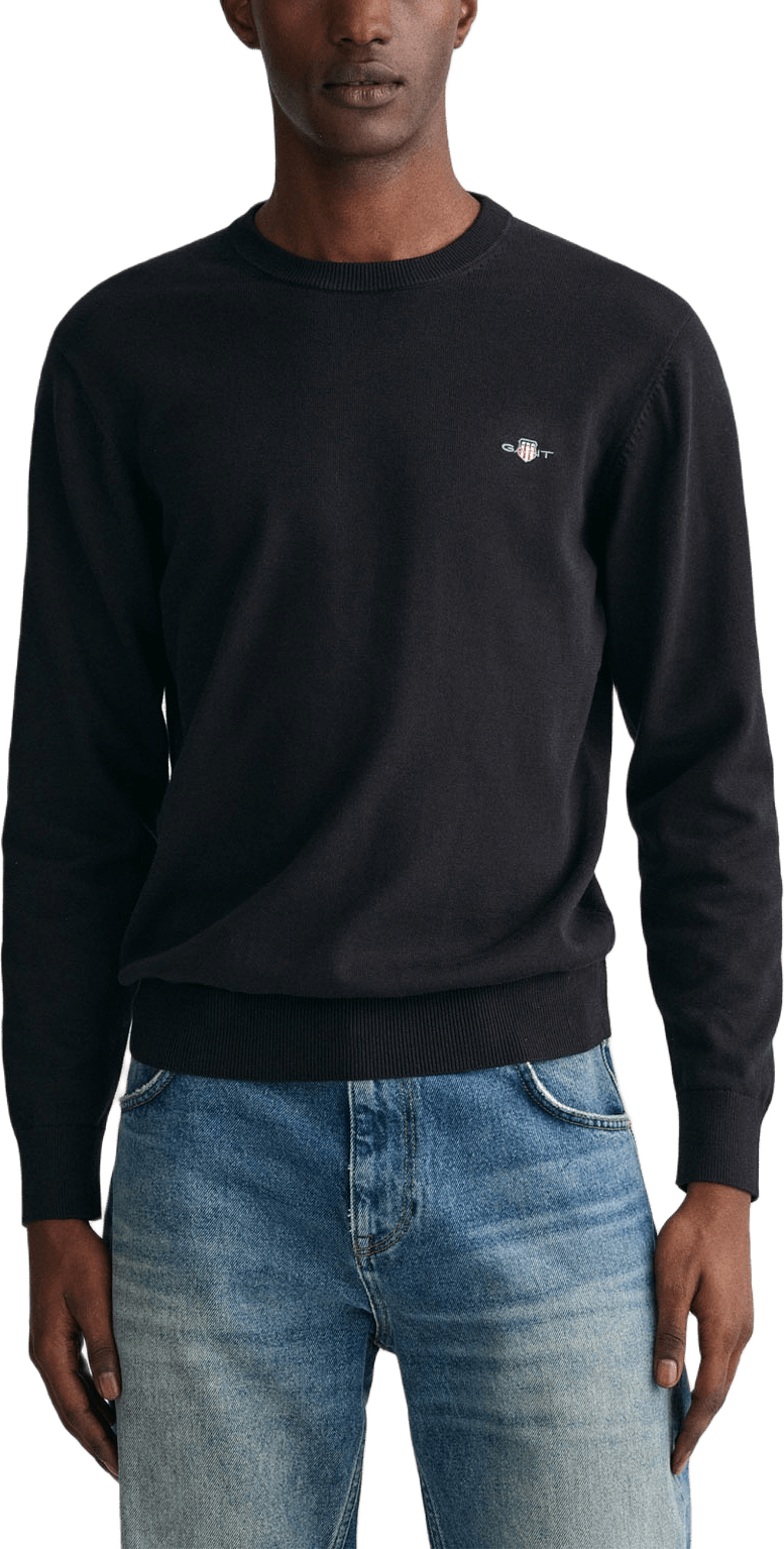 Classic Cotton Crew Neck Sweater, från GANT, i färgen Black.