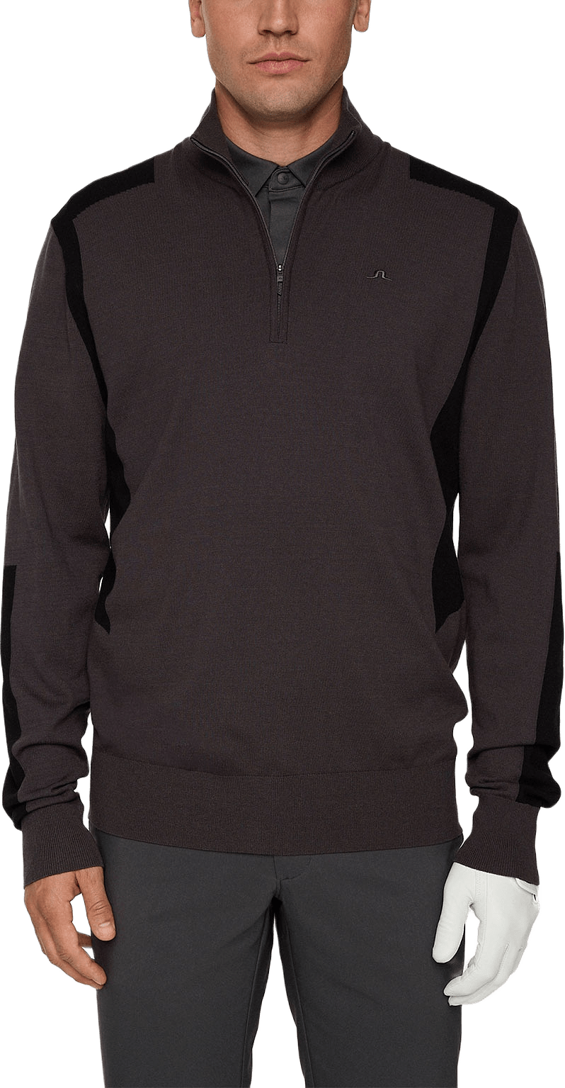 Kendrick Knitted Zip Sweater, från J.Lindeberg, i färgen Asphalt.