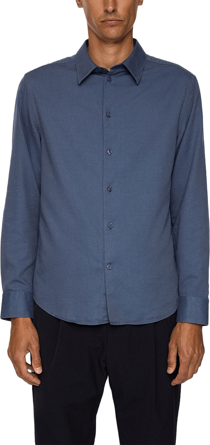Slim LS Cotton Tencel Shirt, från J.Lindeberg, i färgen Vintage Indigo.