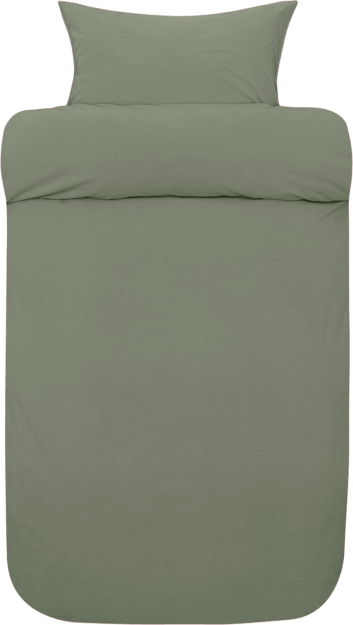 Fröya ekologisk bomull bäddset 150x210 cm, från Høie of Scandinavia, i färgen Dämpad Grön.