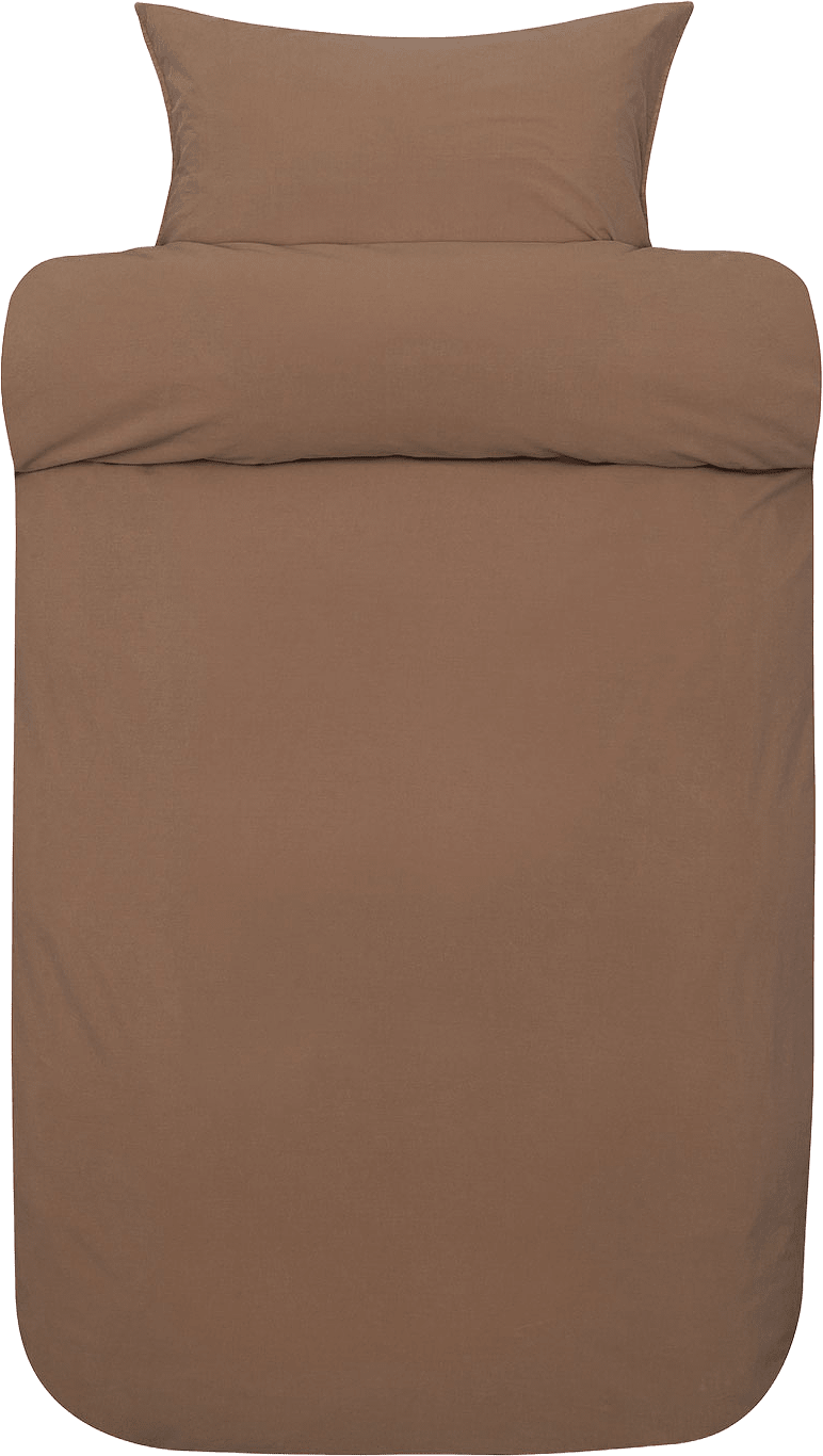 Fröya ekologisk bomull bäddset 150x210 cm, från Høie of Scandinavia, i färgen Karamellbrun.