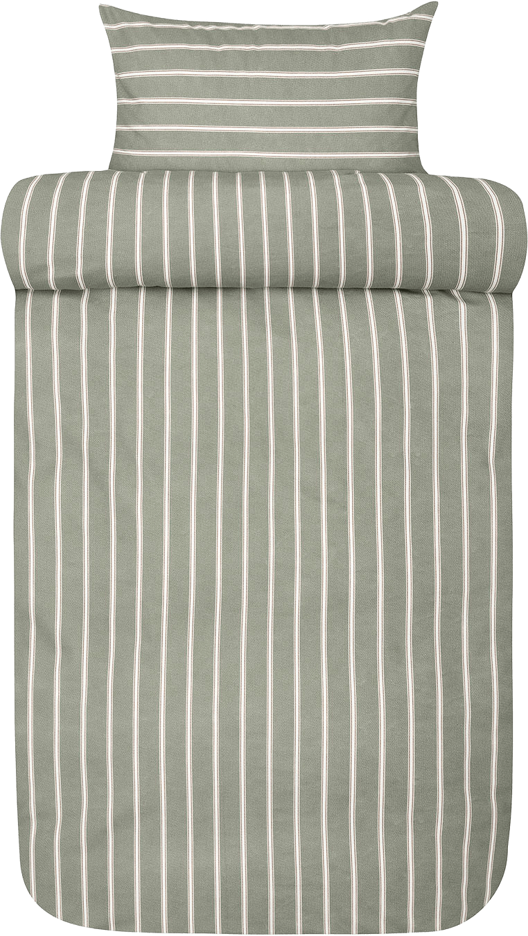 Henning flanell bäddset 150x210 cm, från Høie of Scandinavia, i färgen Dämpad Grön.