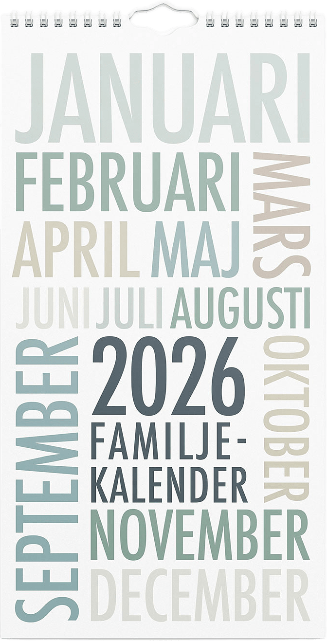 Familjekalender 2026 TrendArt, från Burde, i färgen Multi.