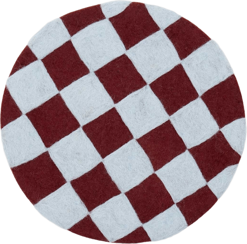 Felt chess sittdyna, ljusblå/plommon, från A World of Craft, i färgen Ljusblå/Plommon.