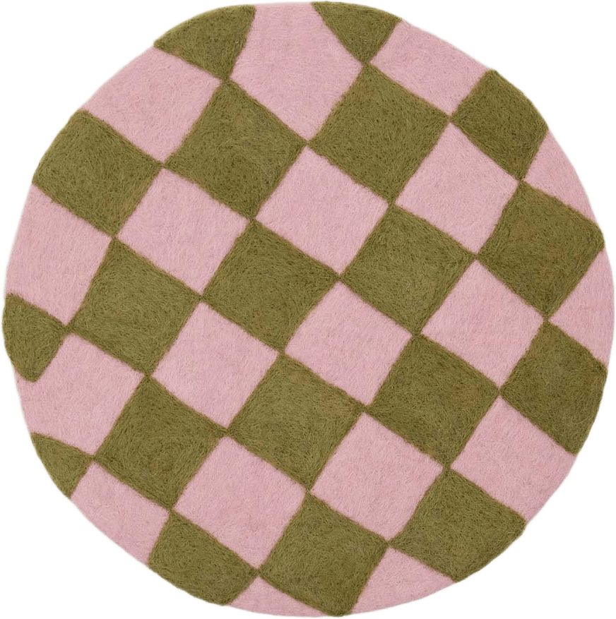 Felt chess sittdyna, ljusrosa/gröngul, från A World of Craft, i färgen Ljusrosa/Gröngul.