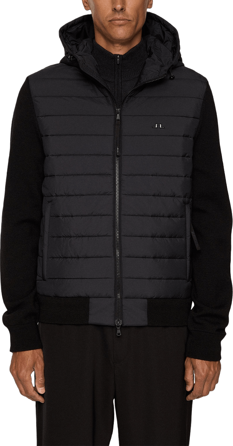 Thorn Hood Knit Hybrid Jacket, från J.Lindeberg, i färgen Black.