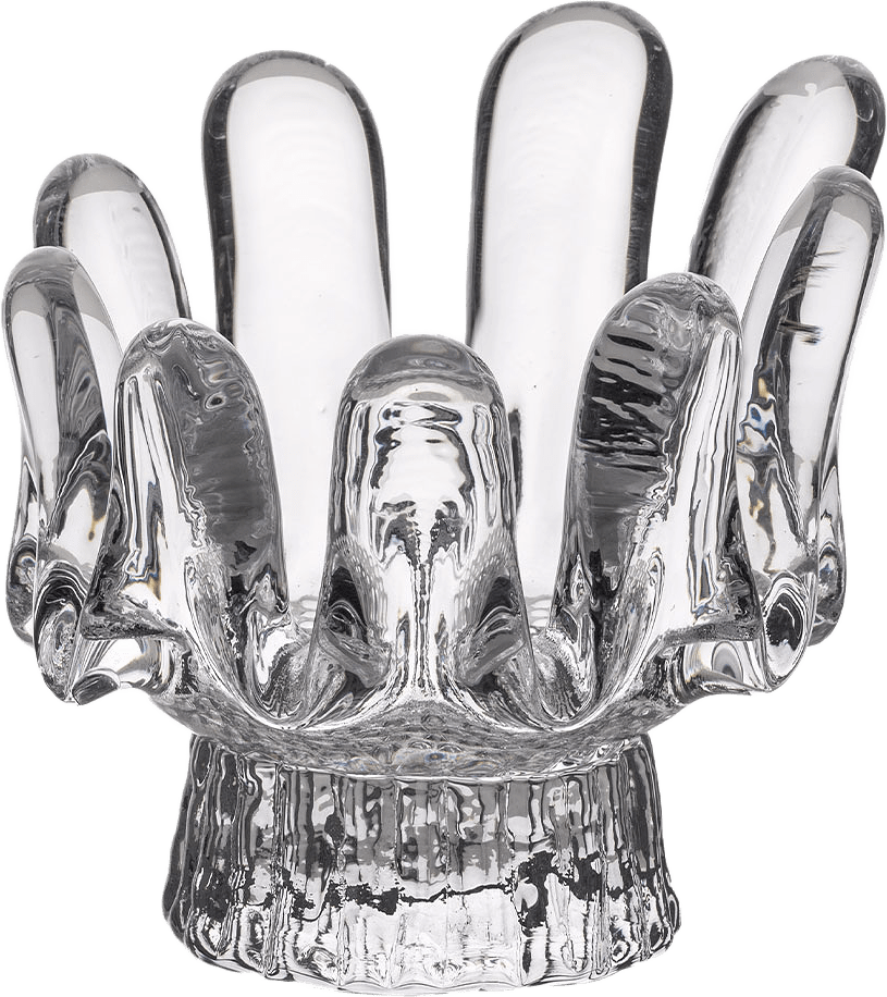 Ljuslykta Sunflower 92 mm, från Kosta Boda, i färgen Klar.