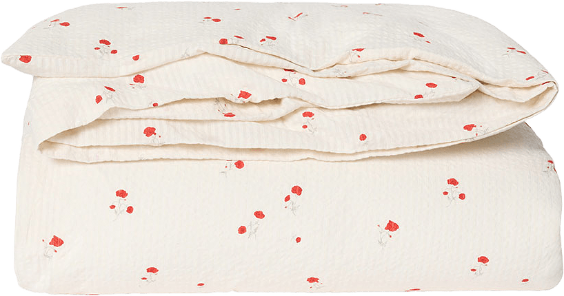 Poppy Seersucker Duvet Cover Single, från Garbo&Friends, i färgen Poppy.