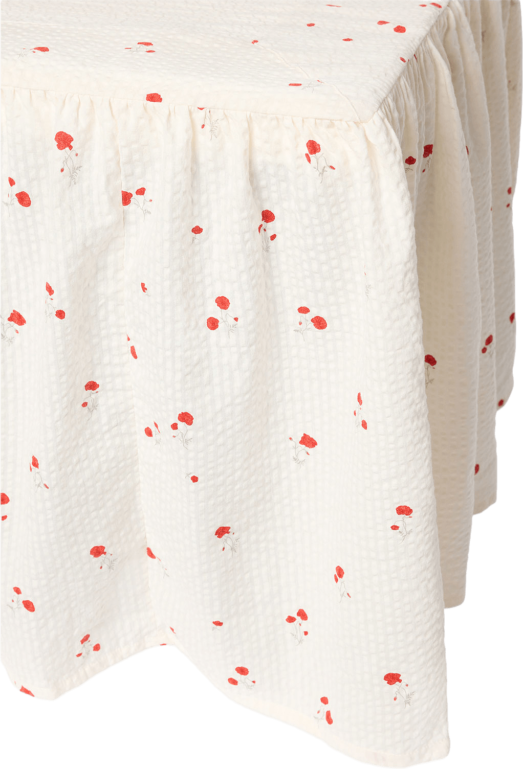 Poppy Seersucker Bed Skirt 90x200X53 cm, från Garbo&Friends, i färgen Poppy.