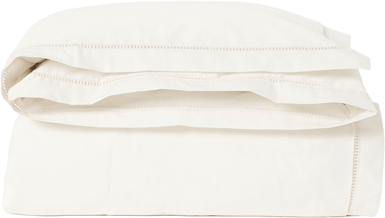 Pearl Ladder Lace Duvet Cover Single, från Garbo&Friends, i färgen Pearl.